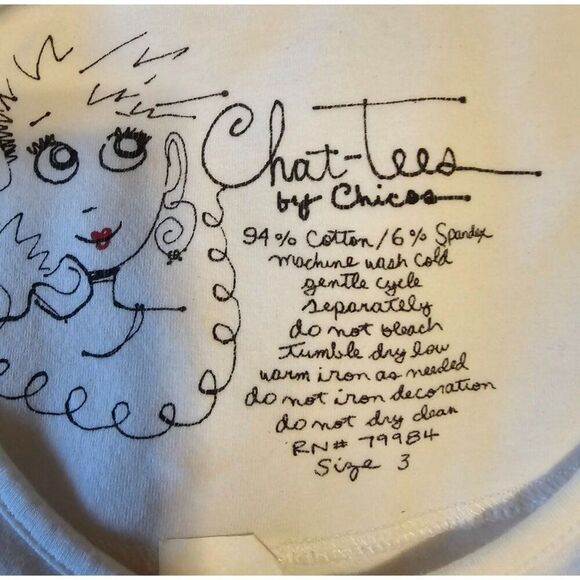 Chico's Chat-Tees Women's Graphic T-Shirt Size 3 "Born to Shop" Design - Picture 5 of 5